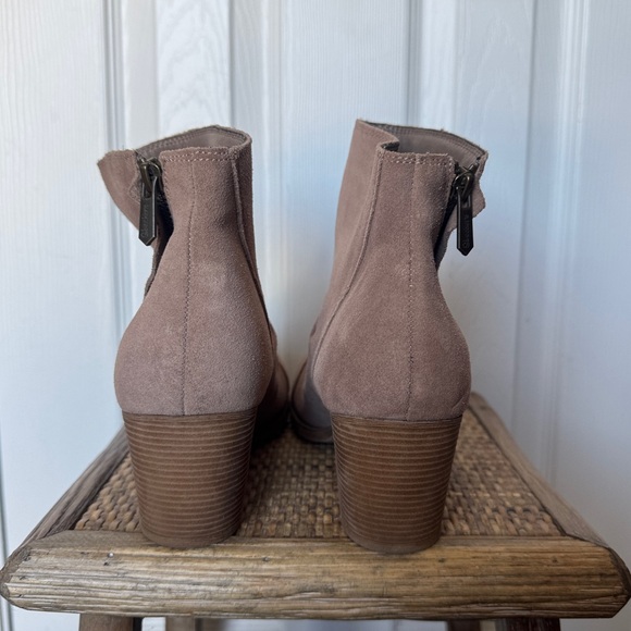 Skechers Suede Taxi Uptown Funk Leather Ankle Boots Taupe Size 11 - Picture 4 of 9